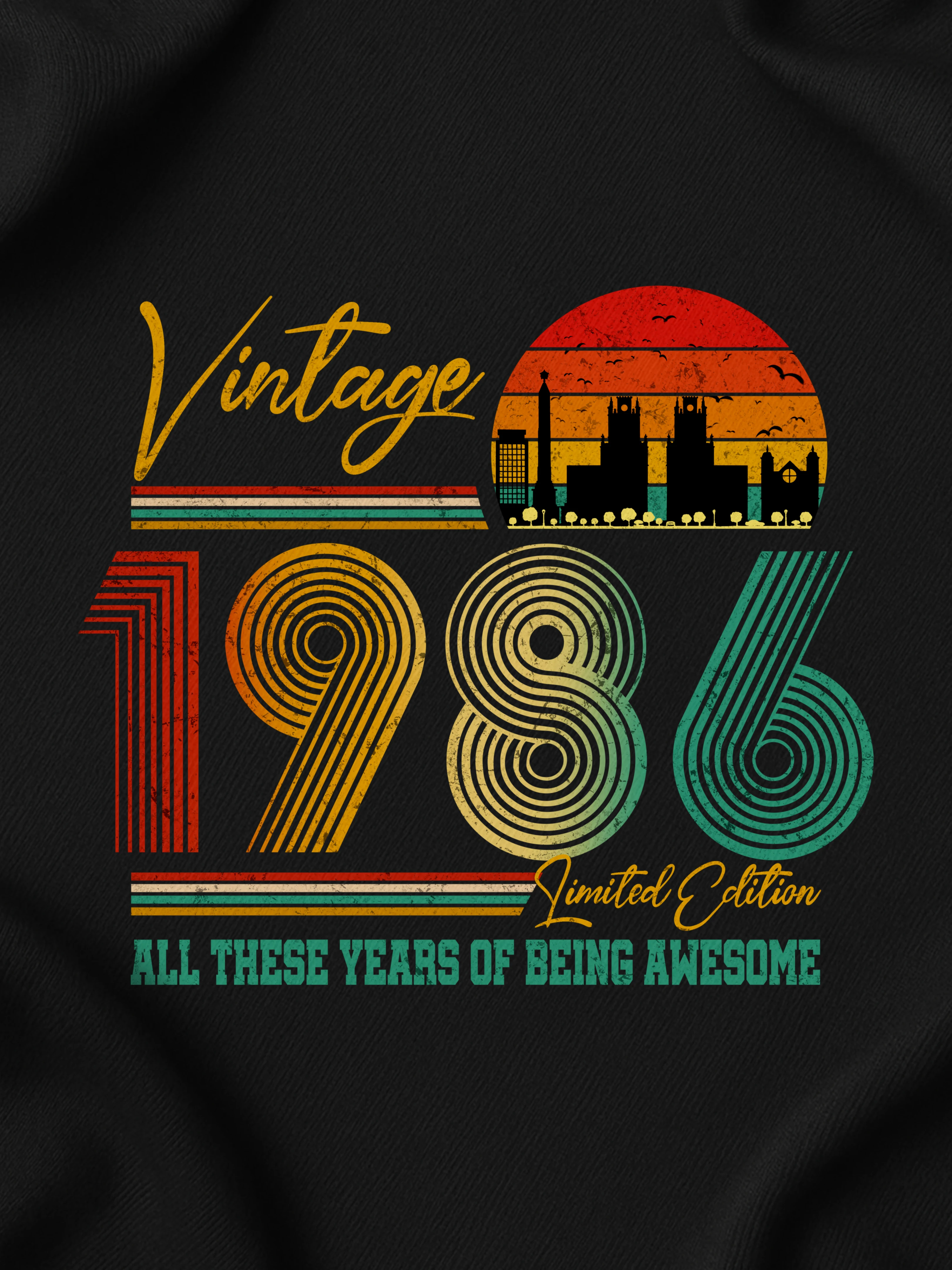 Ретро-принт TeamART Vintage 1986 на футболке